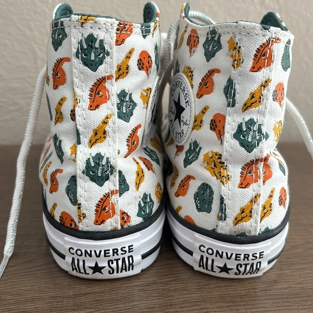 Converse Boys Hi-Top Dinosaur School Sneakers Shoes Kids Size 4.5